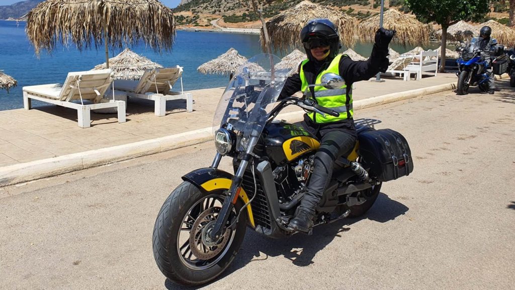 Griechenland-Bikerin